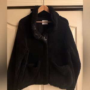 Old Navy Women's Black Teddy Jacket